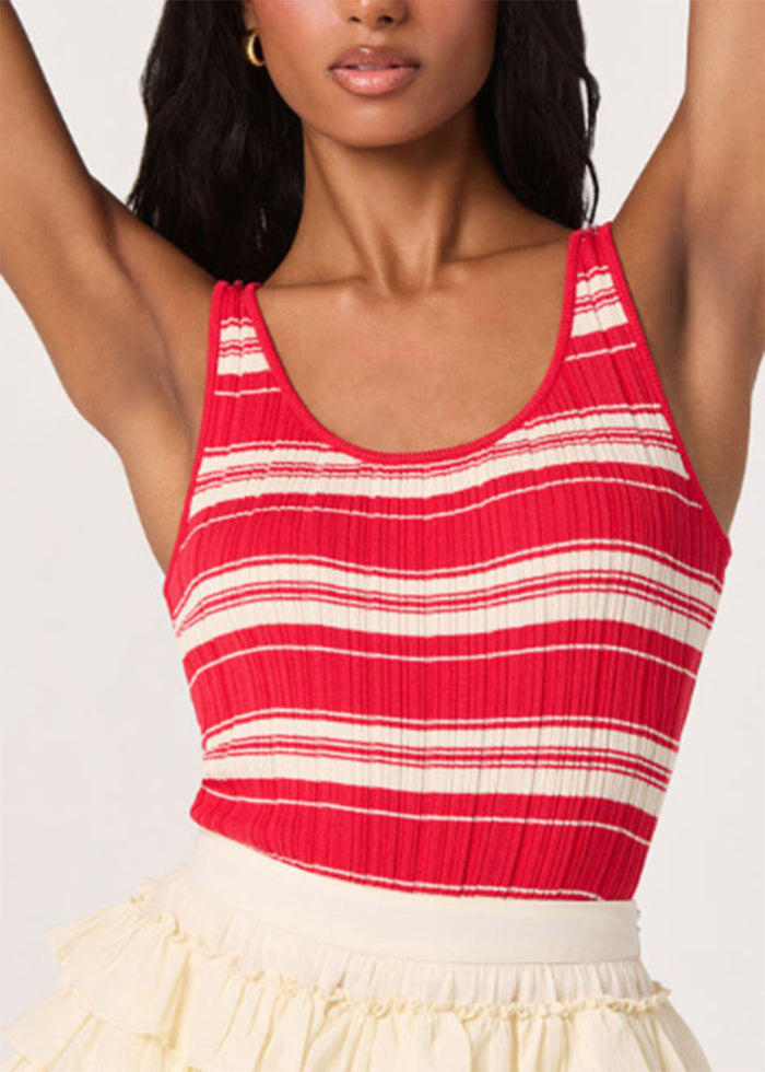 Kaylea Sweater Top - Red Stripe