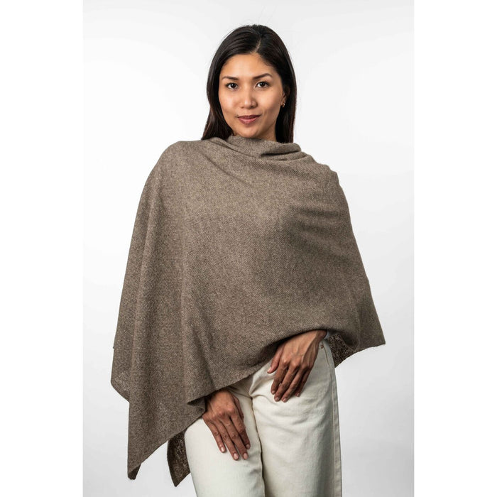 Koru Merino - Possum Two Way Poncho (KO798)Mocha