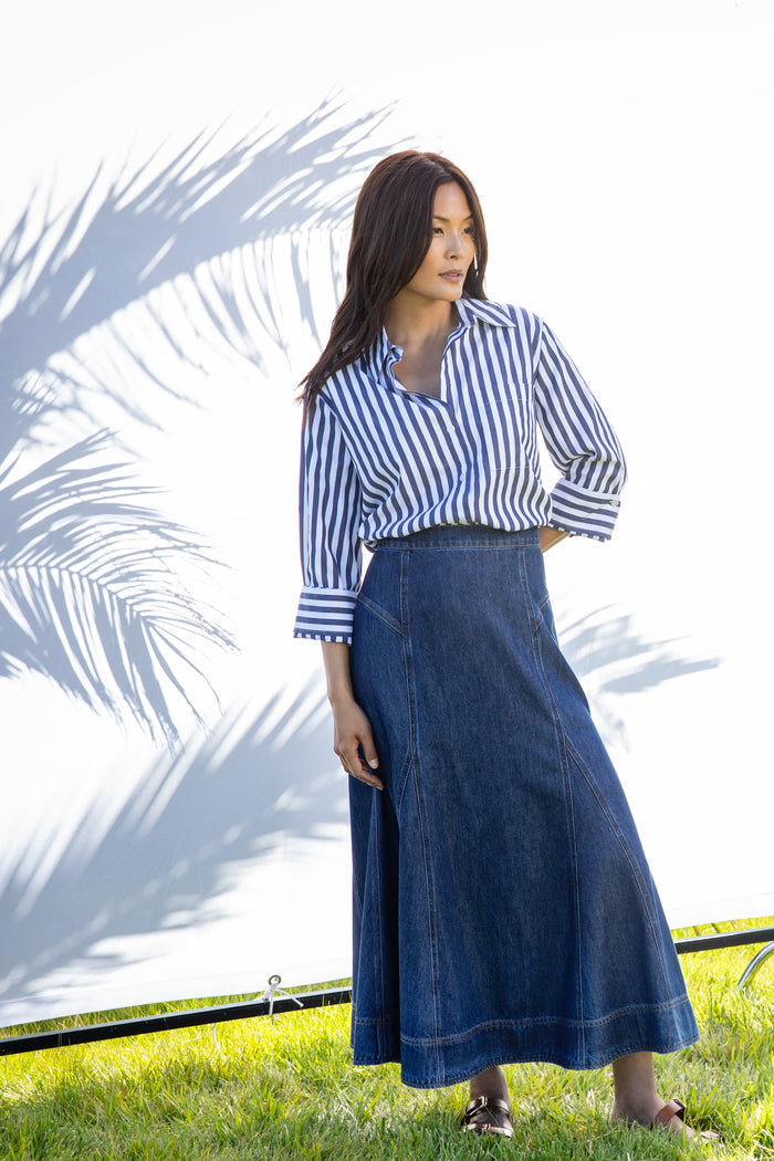 Krissa Indigo Skirt - Bottoms - Velvet Heart Clothing