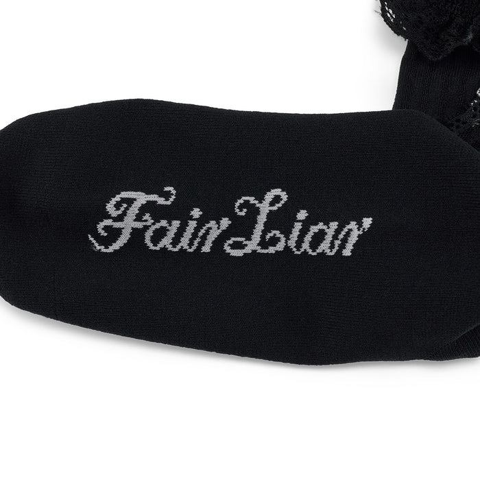 Lace Ribbon Summer Ankle Socks (Black)