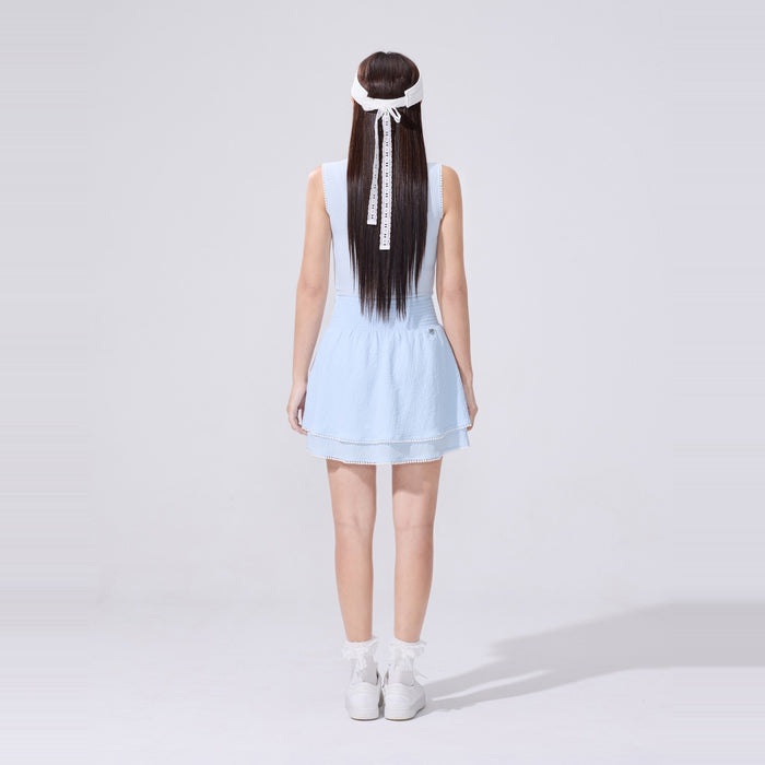 Lace Scallop Ribbon visor (White)