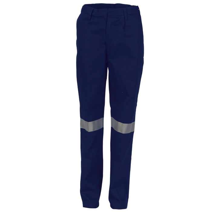 Ladies Cotton Drill Pants With 3m Reflective Tape 3328