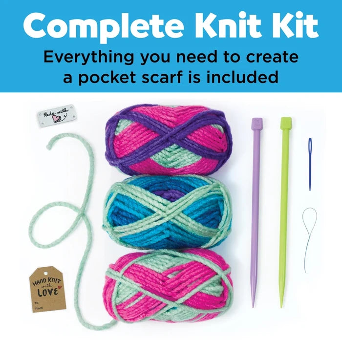 Learn To Knit A Pocket Scarf Kit