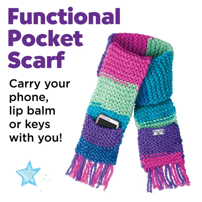 Learn To Knit A Pocket Scarf Kit