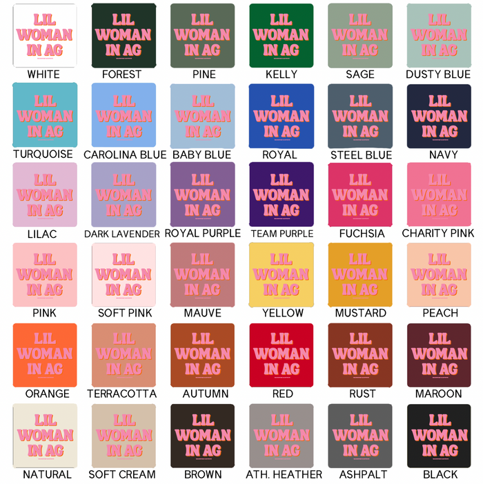 Lil Woman In AG- Bella Canvas T-Shirt