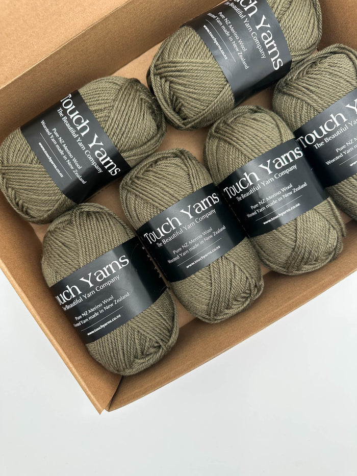Touch 8ply Olive / 6 mths - 2 yrs / Without Needles