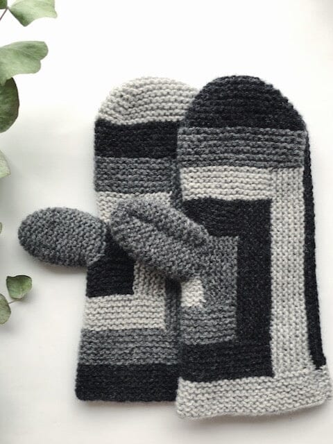 Log Cabin Mittens, No 1 knitting kit Knitting kits Önling - Katrine Hannibal