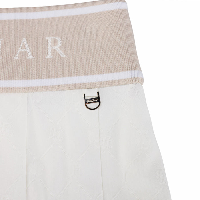 Logo Jacquard Pleated Skort (White)