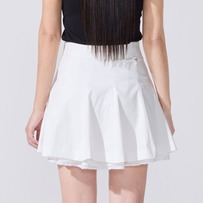 Logo Jacquard Pleated Skort (White)