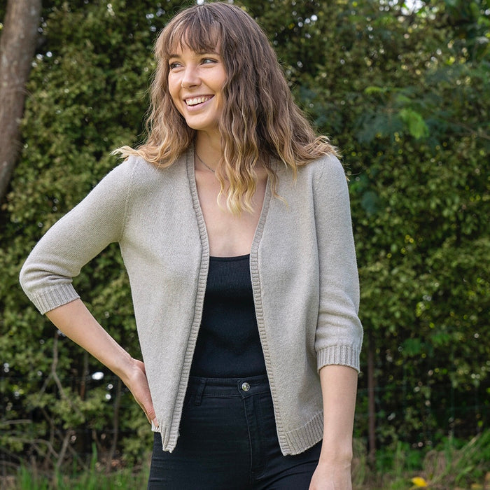 Lothlorian - Cotton & Merino Flo Cardigan (CM101) in Sand