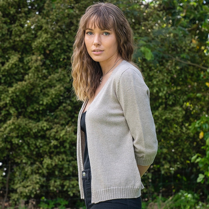 Lothlorian - Cotton & Merino Flo Cardigan (CM101) in Sand