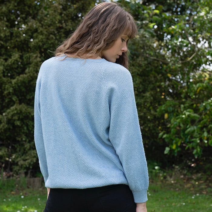 Lothlorian - Cotton & Merino Penny Textured Jumper (CM102 in Sky