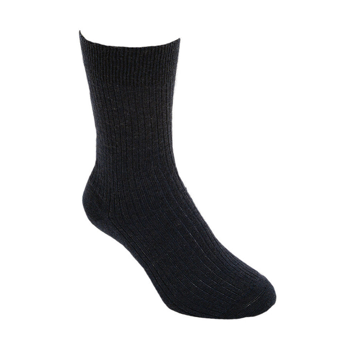 A single black Lothlorian woman’s merino & lambswool dress sock.