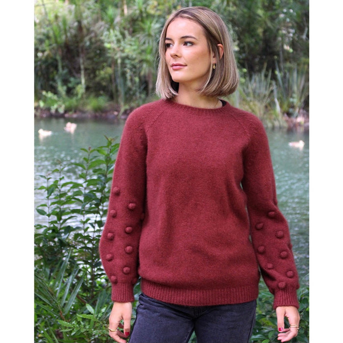 Lothlorian - Merino & Possum Bobble Sleeve Jumper (9781)Dusk