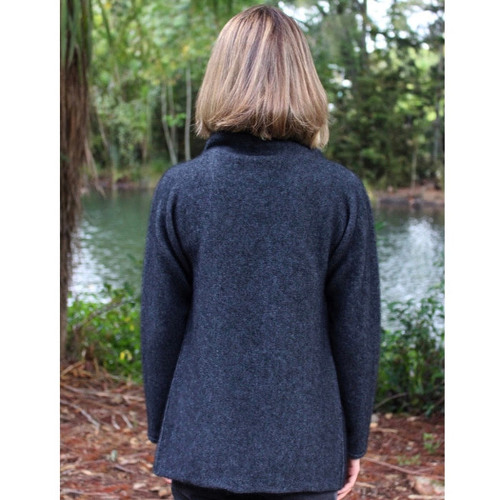 Lothlorian - Merino & Possum Enfold Jacket (9780)Charcoal
