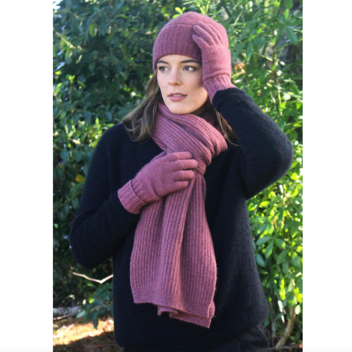 Lothlorian - Merino & Possum Turnback Scarf (9732)Orchid