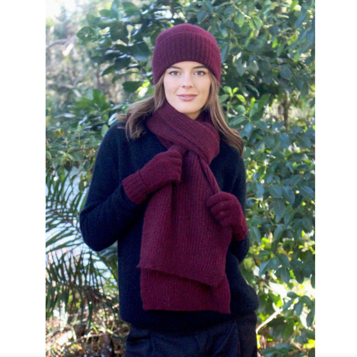 Lothlorian - Merino & Possum Turnback Scarf (9732) Pinot