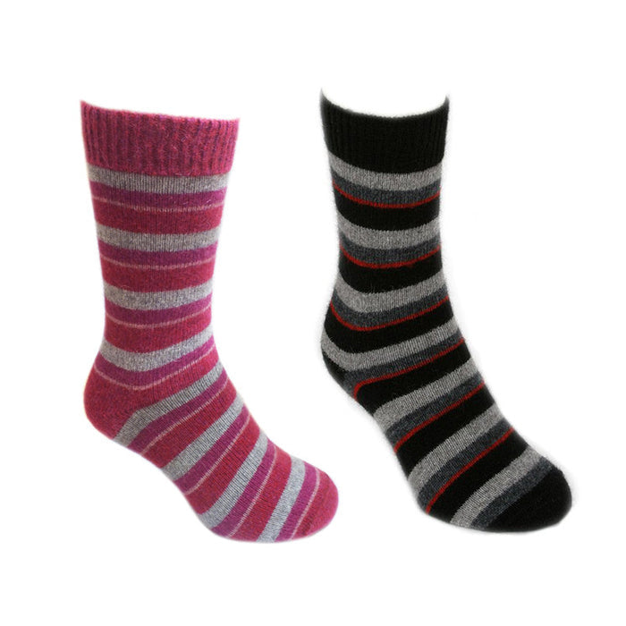 Pink and Pumpkin colour striped socks