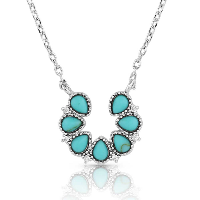 Lucky Seven Turquoise Horseshoe Necklace