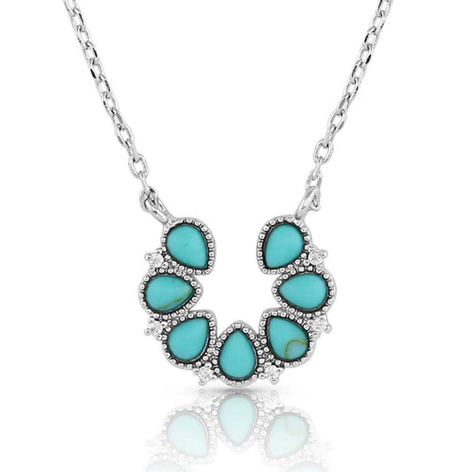 Lucky Seven Turquoise Horseshoe Necklace
