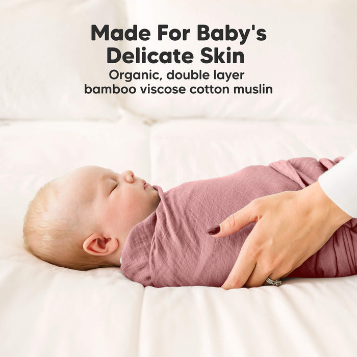 Made For Baby’s Delicate Skin: Organic, double layer bamboo viscose cotton muslin
