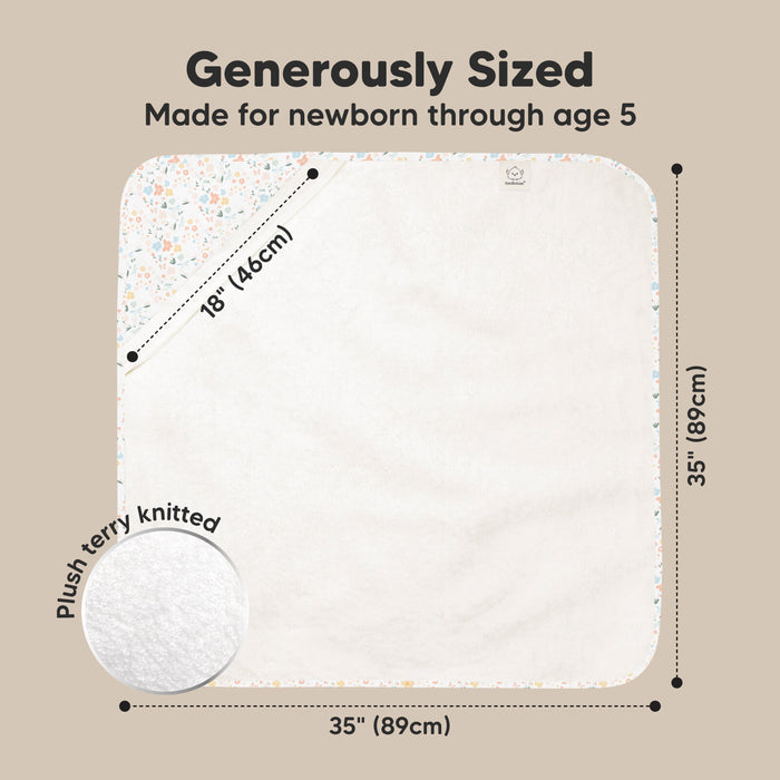Generously Sized: Made for newborn through age 5, 35" (89cm) x 35" (89cm), 18" (46cm), Plush, terry knitted