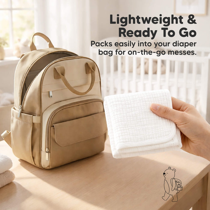 Lightweight & Ready To Go - Packs easily into your diaper bag for on-the-go messes.