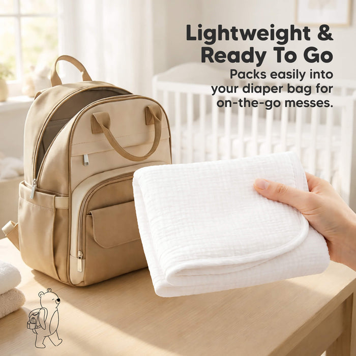 Lightweight & Ready To Go - Packs easily into your diaper bag for on-the-go messes.