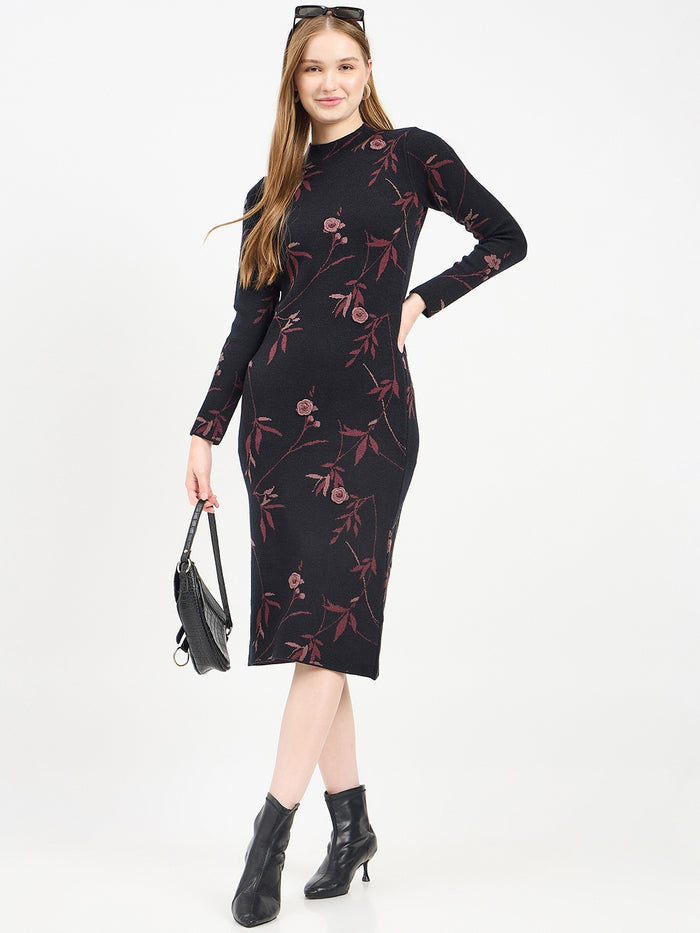 Madame Designer Black Knit Dress