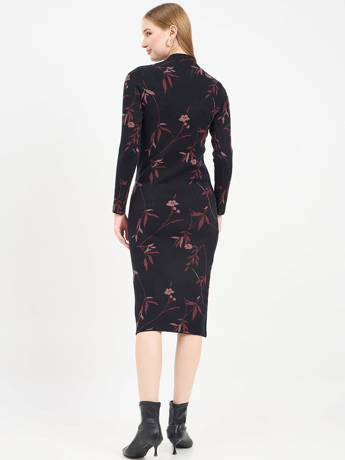 Madame Designer Black Knit Dress