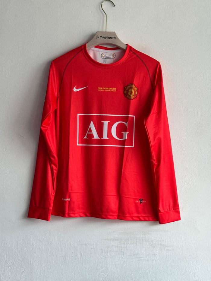 Nike Manchester United 2007-08 long Sleeves Home Printed Jersey