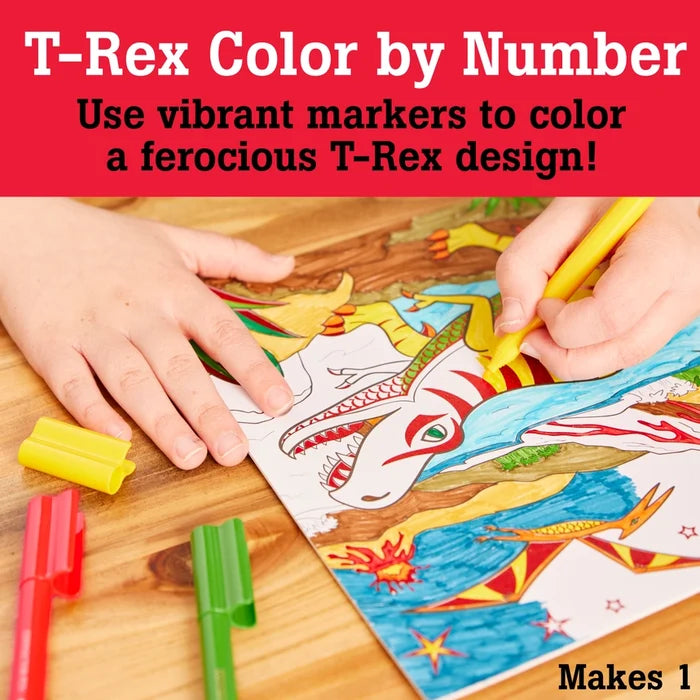 Marker Color By Number T-Rex Foil Fun Kit
