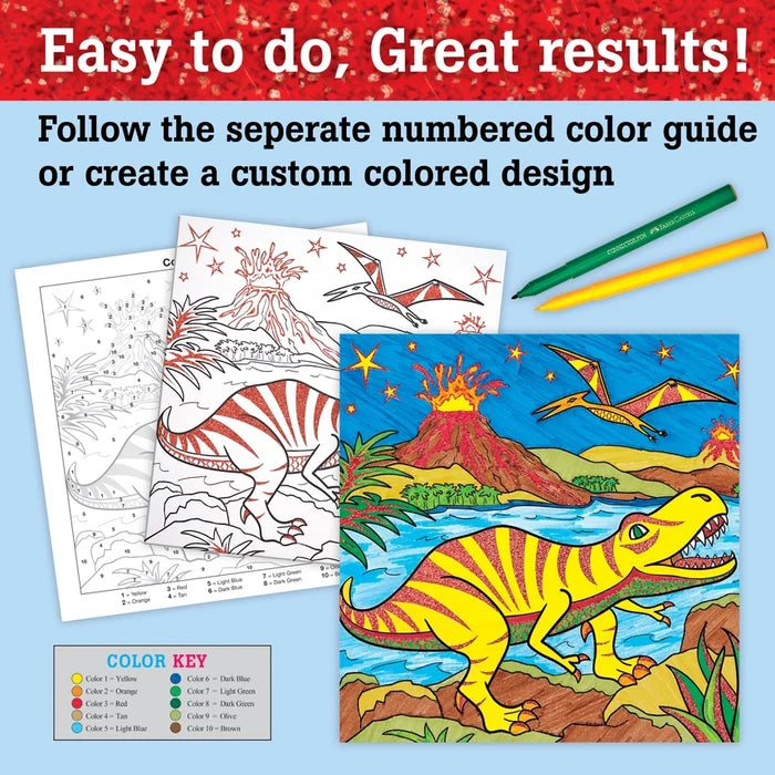 Marker Color By Number T-Rex Foil Fun Kit