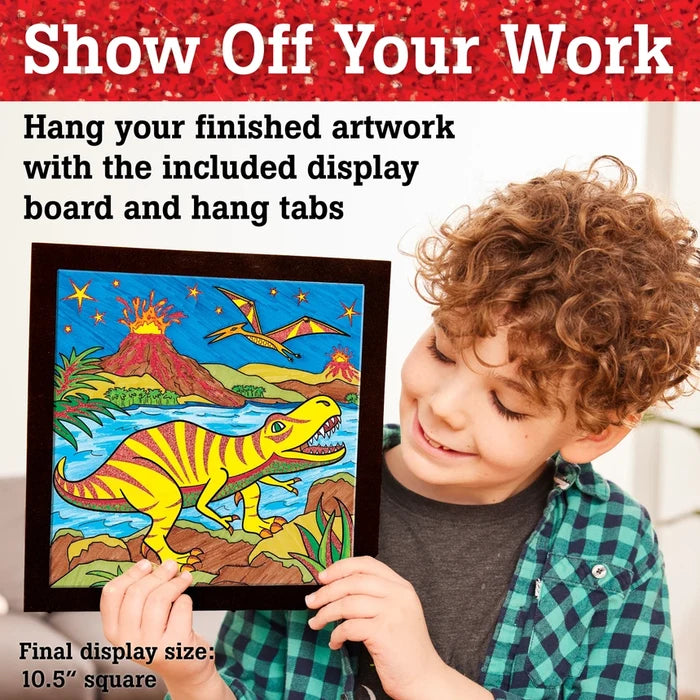 Marker Color By Number T-Rex Foil Fun Kit