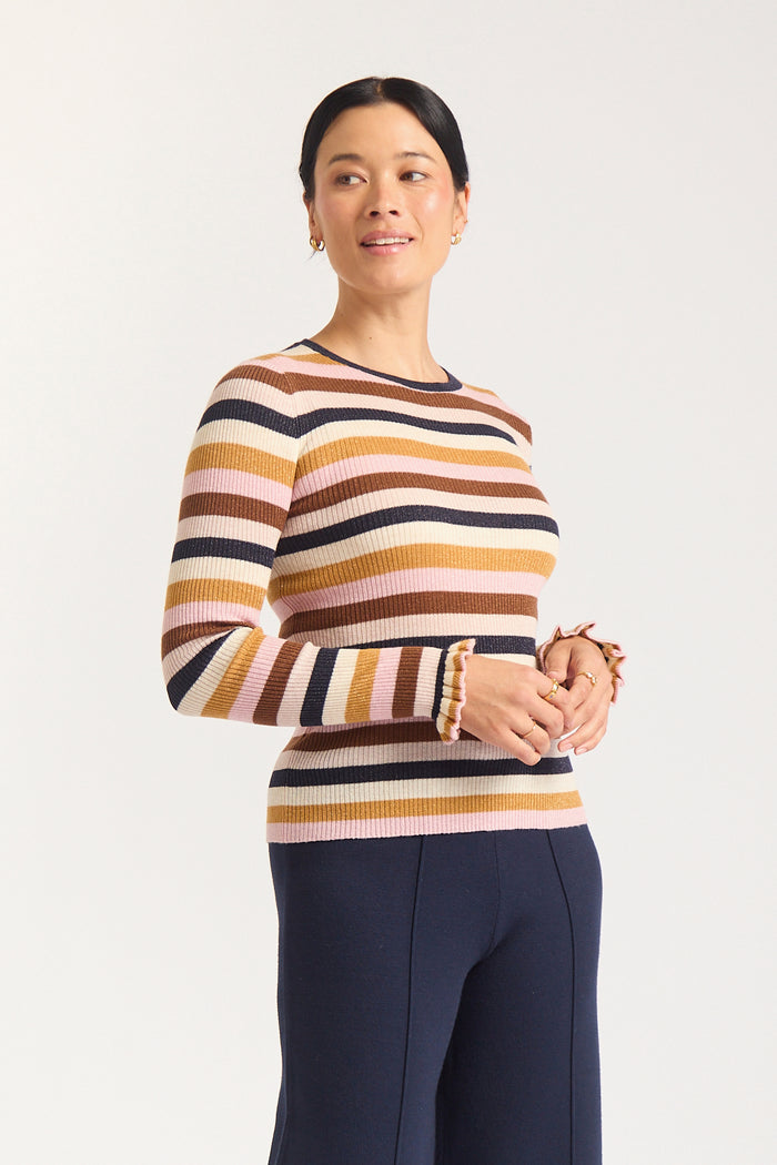 Marley Lurex Top  In Nutmeg