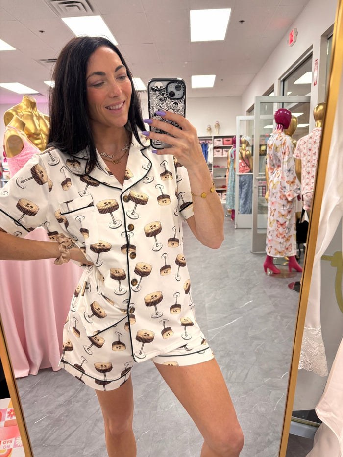 Martini Party Short Sleeve Lounge Set - Intimate Whispers