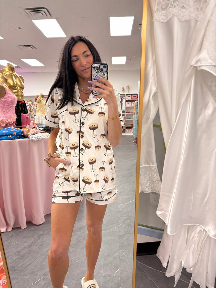 Martini Party Short Sleeve Lounge Set - Intimate Whispers