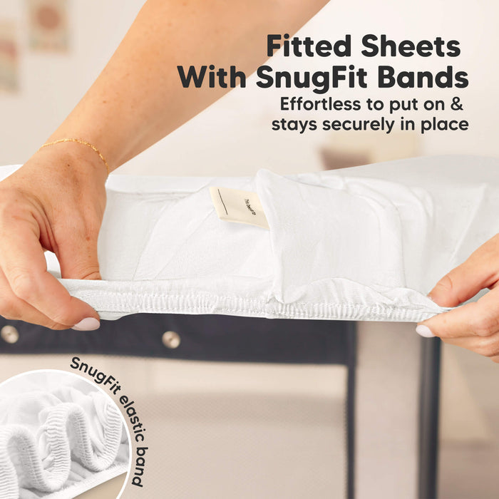 Fitted Sheets With SnugFit Bands - Effortless to put on & stays securely in place (SnugFit elastic band)