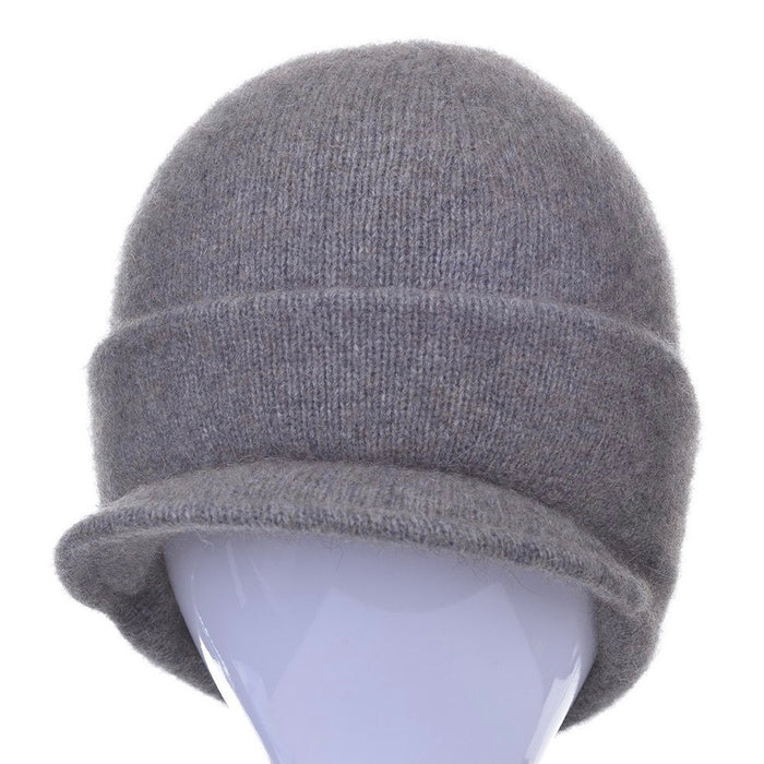 Merino and Possum Cap with Peak in colour bark