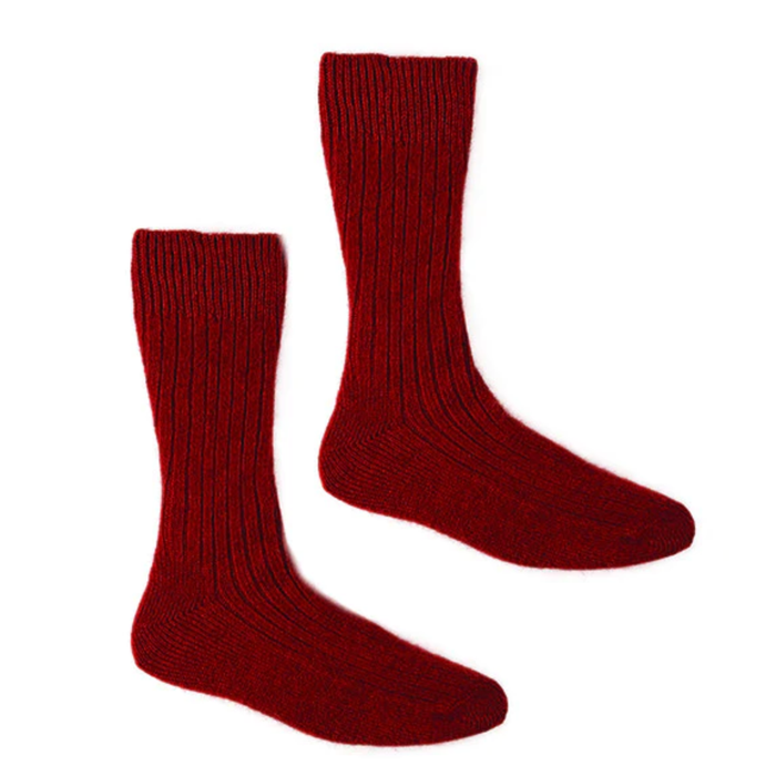 McDonald - Possum & Merino Ribbed Sock (634/)Red
