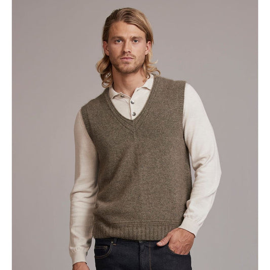McDonald - Possum and Merino Ridge Vest (6636) Bark