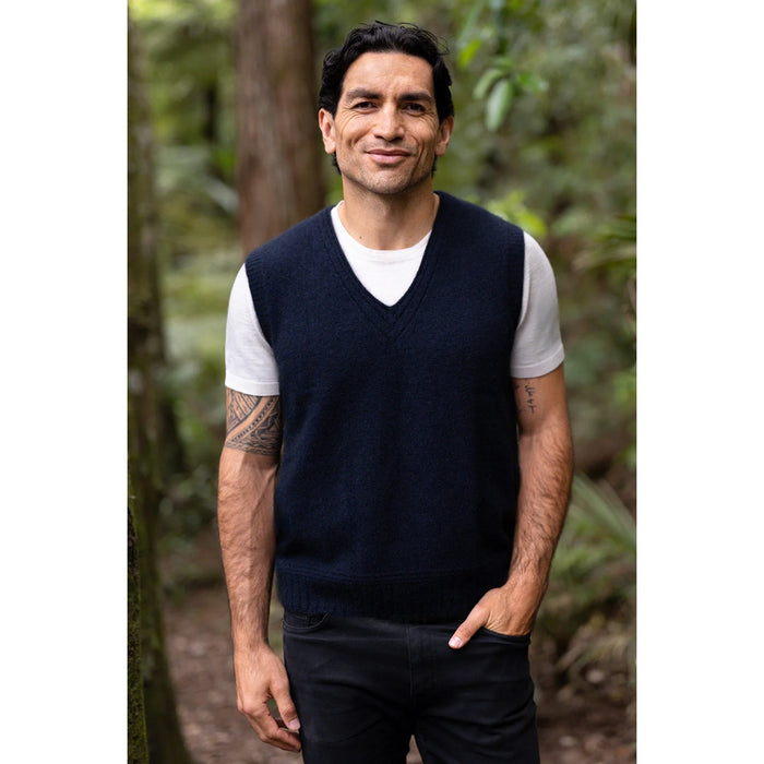 McDonald - Possum and Merino Ridge Vest (6636) Navy