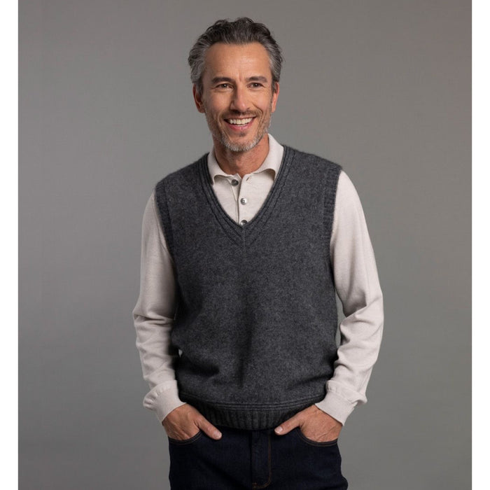 McDonald - Possum and Merino Ridge Vest (6636) Pewter