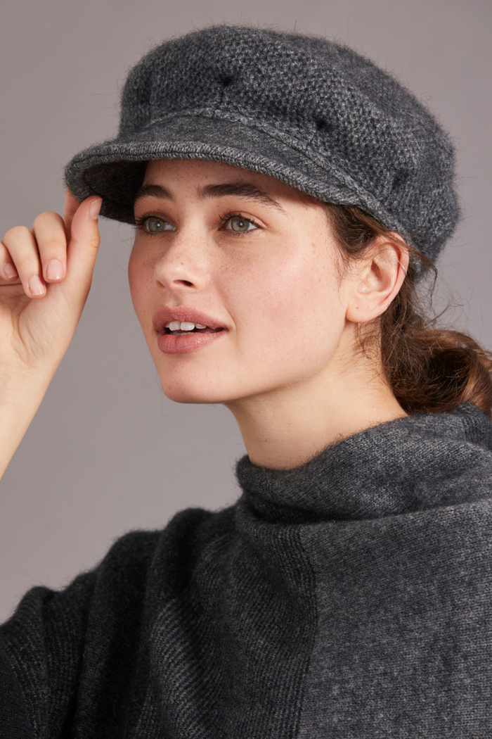 McDonald - Merino & Possum Soft Peak Hat (MD6030)pewter