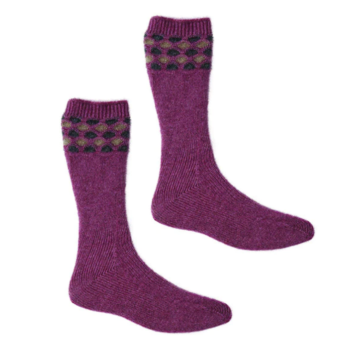 McDonald - Possum & Merino Wave Trim Socks (633)Heather