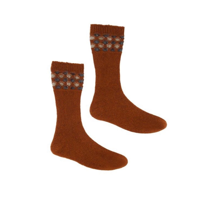 McDonald - Possum & Merino Wave Trim Socks (633) Spice
