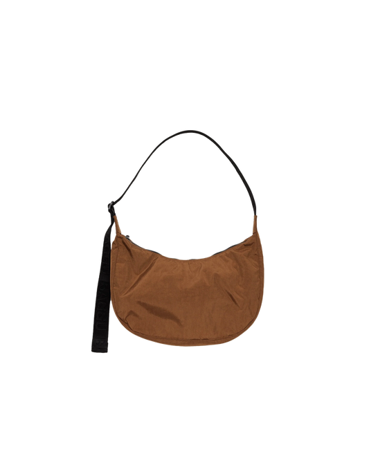 MEDIUM NYLON CRESCENT BAG BROWN