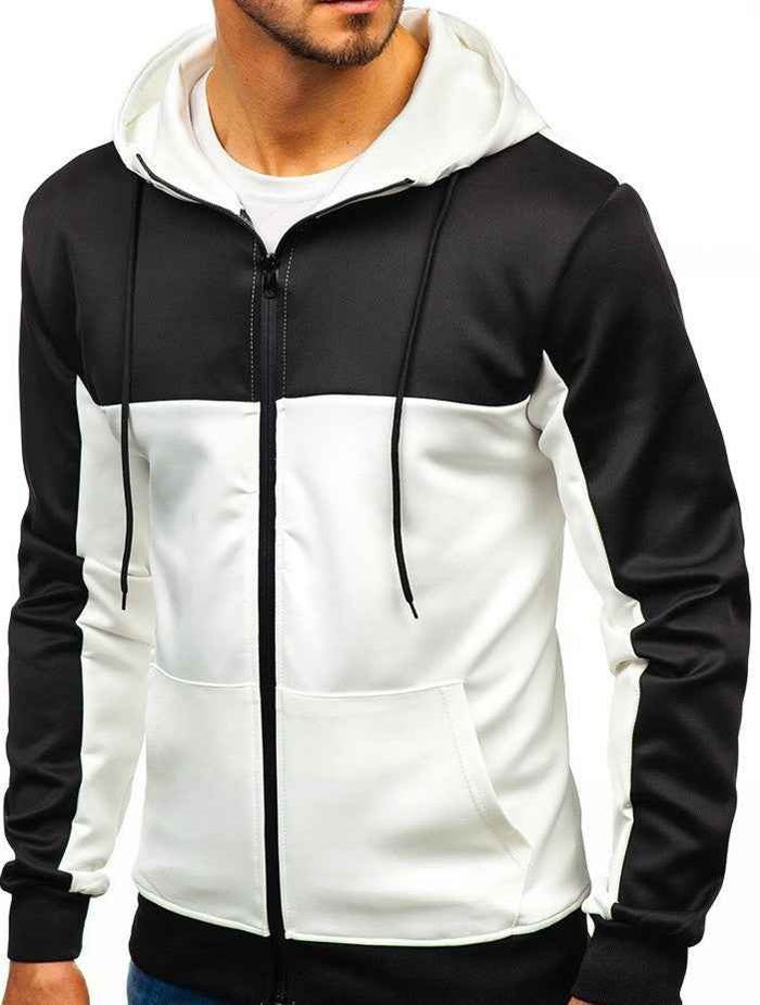 Men’s Hooded Cardigan – Casual Stitching, Warm & Stylish