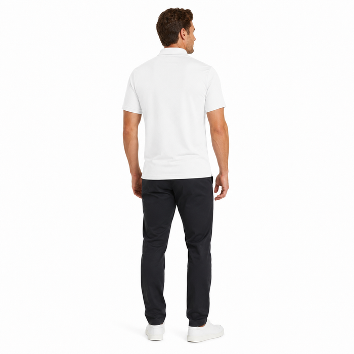 Men's lightweight polo top with 3-button placket, self-fabric collar and breathable feel for active everyday outfits now easy