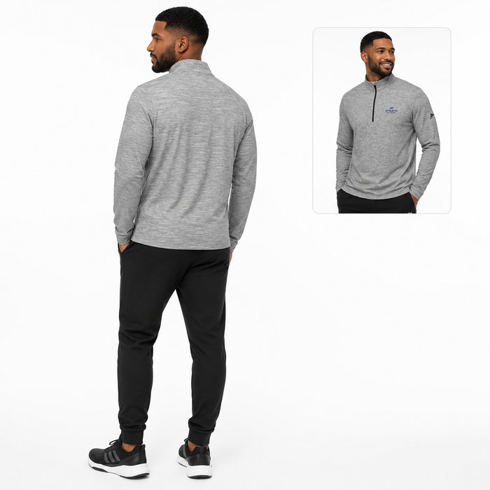 Men's workout quarter zip pullover designed for gym sessions, jogging, outdoor training, and easy casual layering year-round.